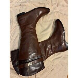 Brown leather Cole Haan knee-high boots with Nike Air tech